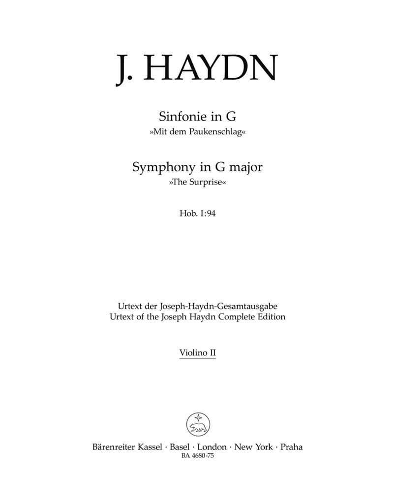 Symphony in G major No. 94 Hob. I:94 The Surprise